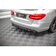 Maxton Design středový spoiler pod zadní nárazník s žebrováním pro Mercedes třída C W205/Standard, černý lesklý plast ABS