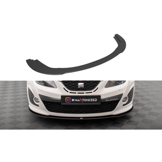 Maxton Design "Street Pro" spoiler pod přední nárazník pro Seat Ibiza Mk4, plast ABS bez povrchové úpravy, s červenou linkou, Sport Coupe