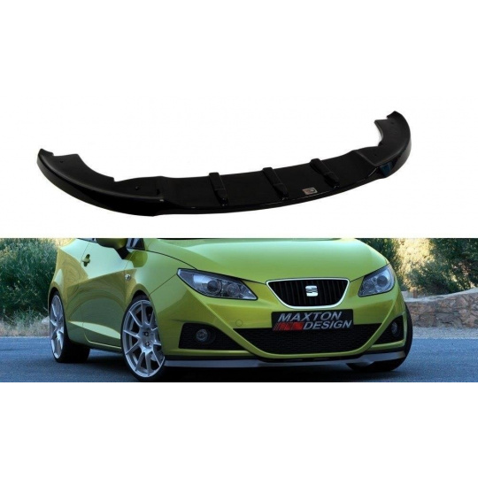 Maxton Design spoiler pod přední nárazník pro Seat Ibiza Mk4, černý lesklý plast ABS