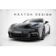 Maxton Design spoiler pod přední nárazník pro Porsche Panamera 4S 971, 971 E-Hybrid, černý lesklý plast ABS