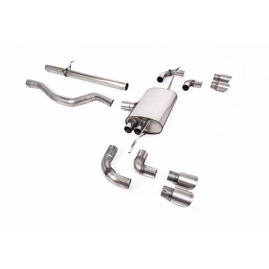 Milltek Sport výfukový systém OPF/GPF Back bez rezonátoru (hlasitější) pro Land rover Defender 110 2.0 I4 P300/P400e (s OPF/GPF a bez OPF/GPF) 2020-2024, GT-90 titanové koncovky