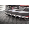 Maxton Design "Street Pro" difuzor zadního nárazníku pro Audi S5 F5, plast ABS bez povrchové úpravy, s černou a červenou linkou, Coupe / Sportback