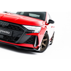 Maxton Design spoiler pod přední nárazník ver.2 pro Audi RS3 8Y Facelift, černý lesklý plast ABS, Sedan