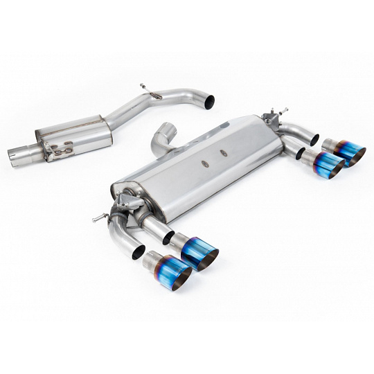 Milltek Sport homologovaný výfuk cat-back s rezonátorem (tišší) pro Volkswagen Golf MK7 R 2.0 TSI 300PS (ECE schválení, 76.2mm vedení) 2014-2016, typ koncovek: GT-100 titanové modré Milltek Sport homologovaný výfuk cat-back s rezonátorem (tišší) pro Volkswagen Golf MK7 R 2.0 TSI 300PS (ECE schválení, 76.2mm vedení) 2014-2016, typ koncovek: GT-100 titanové modré