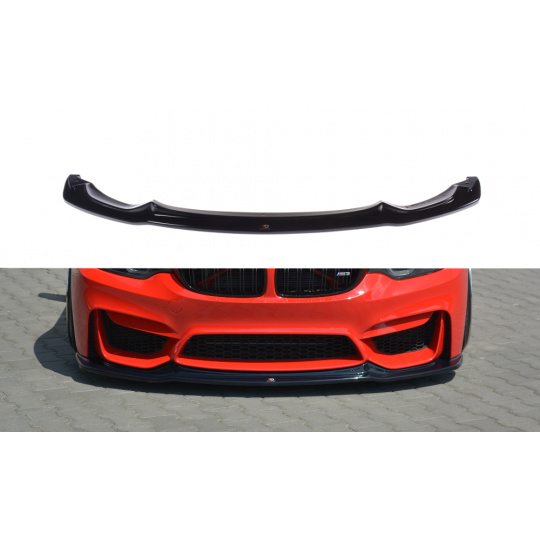 Maxton Design spoiler pod přední nárazník ver.1 pro BMW M3 F80, černý lesklý plast ABS