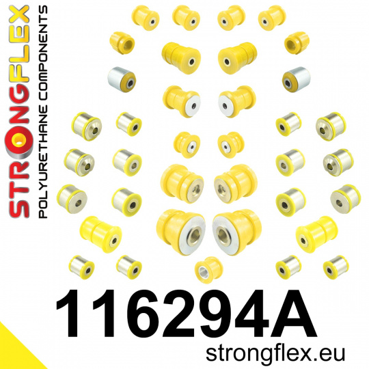 116294A: Strongflex Kompletní sada polyuretanových silentbloků pro zavěšení varianta SPORT 116294A: Strongflex Kompletní sada polyuretanových silentbloků pro zavěšení varianta SPORT