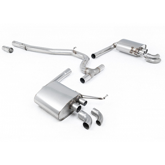 Milltek Sport výfukový systém cat-back 76mm bez rezonátoru bez klapek (nejhlasitější) pro Volkswagen Arteon 2.0TSI 280PS 4Motion (North American bez klapek/Downturn Tips) 2022-2024