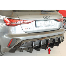 Rieger vložka zadního nárazníku pro orig. koncový tlumič výfuku pro Audi A3 GY 5-dvéř. (sportback), 06/24-, plast ABS lakovaný do černé lesklé barvy, mont. strana