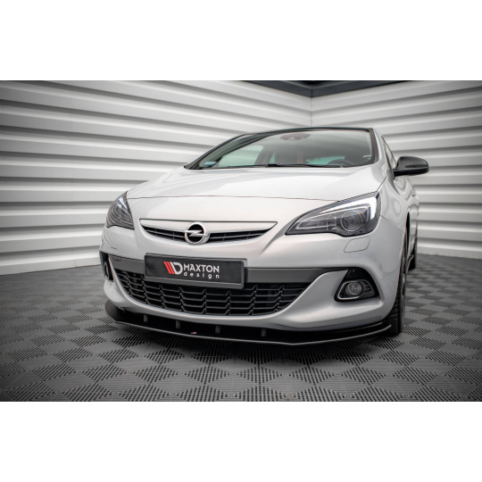 Maxton Design "Street Pro" spoiler pod přední nárazník pro Opel Astra J (Mk4), plast ABS bez povrchové úpravy, GTC OPC-Line, s červenou linkou