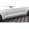 Maxton Design difuzory pod boční prahy ver.2 pro Ford Mustang Mk 6 Facelift, červený lesklý plast ABS