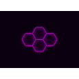 Kompletní LED hexagonové svítidlo růžové, rozměr: 4 elementy 241 x 168 cm