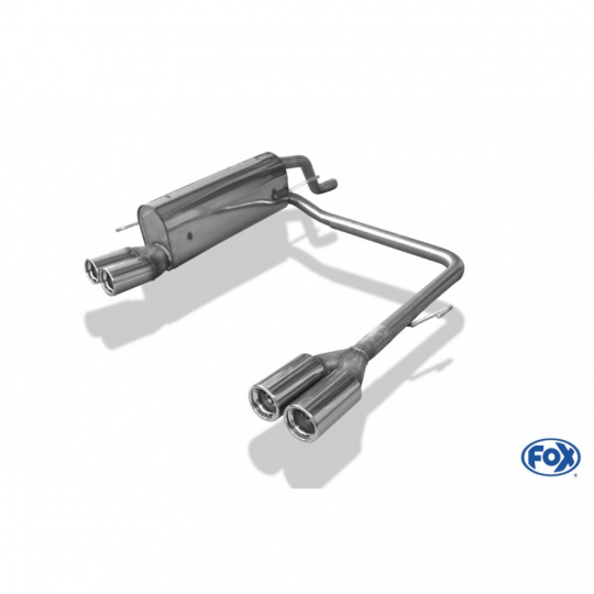 Fox Sportauspuff koncový tlumič výfuku s koncovkou 2x76 Typ 13 na obou stranách pro Fiat Grande Punto Benzin 2005- s motorem 1.2, 1.4