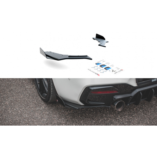 Maxton Design "Racing durability" boční difuzory pod zadní nárazník s křidélky ver.3 pro BMW řada 1 F20- F21 Facelift, plast ABS bez povrchové úpravy
