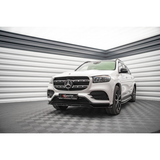 Maxton Design spoiler pod přední nárazník pro Mercedes GLS X167 /AMG- Line, černý lesklý plast ABS
