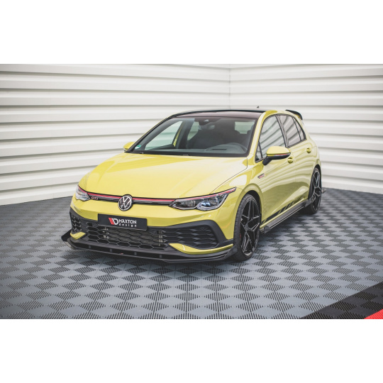 Maxton Design "Racing durability" spoiler pod přední nárazník s rohovými splittery pro Volkswagen Golf GTI Mk8, plast ABS bez povrchové úpravy, Clubsport