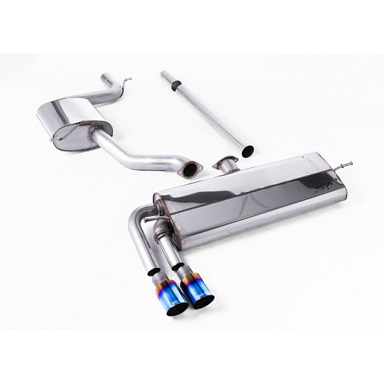 Milltek Sport homologovaný výfuk cat-back s rezonátorem GTD Twin Outlet Style pro Volkswagen Golf Mk7.5 1.5TSI Evo GT, R-Line (s i bez GPF/OPF) 2017-2021, typ koncovek: GT-80 titanové modré