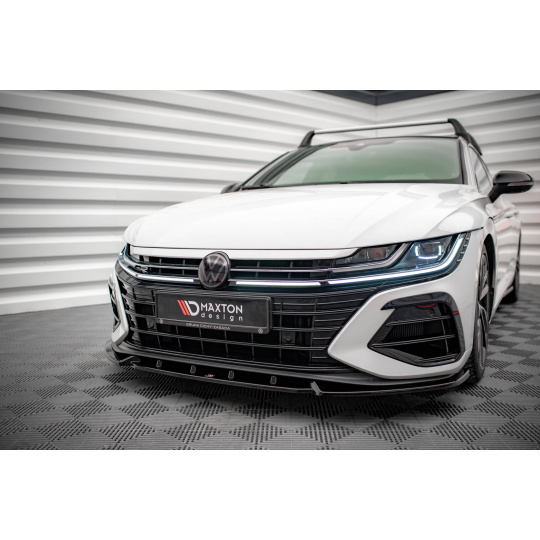 Maxton Design spoiler pod přední nárazník ver.2 pro Volkswagen Arteon R, černý lesklý plast ABS