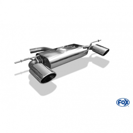 Fox Sportauspuff koncový tlumič výfuku s koncovkou 140x90 Typ 32 na obou stranách pro Volkswagen Golf VI 2008- s motorem 1.2, 1.4, 1.6, 1.6 TDI, 2.0 TDI