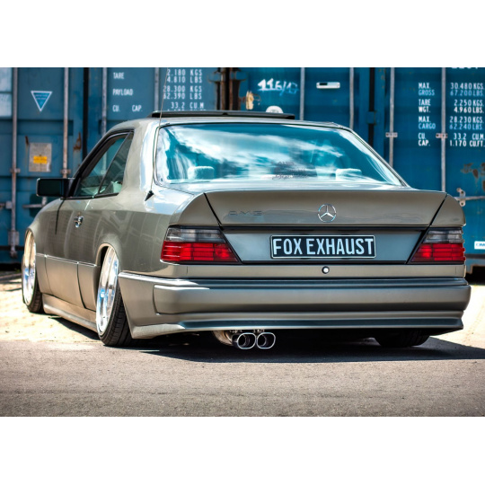 Fox Sportauspuff koncový tlumič výfuku s koncovkou 2x93x79 Typ 70 pro Mercedes třída E W124 s motorem 2.3