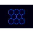 Kompletní LED hexagonové svítidlo modré, rozměr: 8 elementů 252 x 238 cm