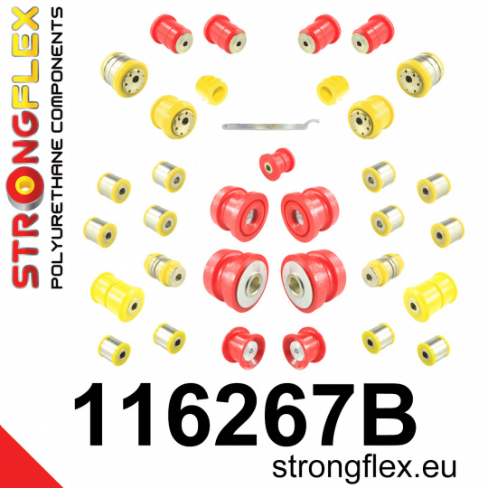 116267B: Strongflex Kompletní sada polyuretanových silentbloků pro zavěšení