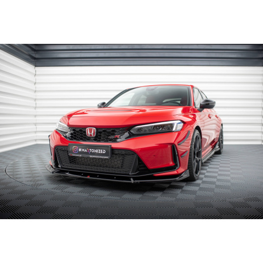 Maxton Design spoiler pod přední nárazník ver.2 pro Honda Civic Mk11 Type-R, černý lesklý plast ABS