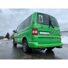 Fox Sportauspuff koncový tlumič výfuku s koncovkou 2x115x85 Typ 32 na obou stranách pro Volkswagen T6 Bus s motorem 2.0, 2.0 TDI, 2.5 TDI, 3.2