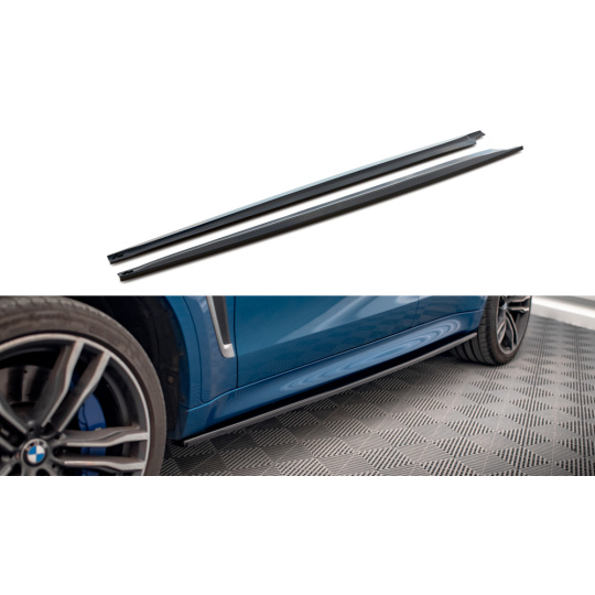 Maxton Design difuzory pod boční prahy pro BMW X6 M F86, černý lesklý plast ABS