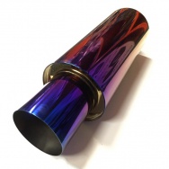 Sportovní nerezový výfuk (tlumič) univerzální - koncovka 1x 100mm rovná, TitanLook