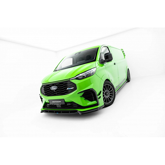 Maxton Design spoiler pod přední náraník pro Ford Transit Custom MSRT L2 Mk2, černý lesklý plast ABS