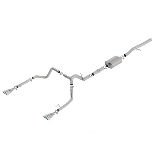 Borla Cat-Back výfukový systém "ATAK" pro GMC Sierra 1500 6,2l V8, s aut. převodovkou, 2WD/AWD, EC/SB, CC/SHB, 147" WB, r.v. 2019-2020