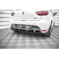 Maxton Design středový spoiler pod zadní nárazník s žebrováním pro Renault Clio RS Mk4, černý lesklý plast ABS