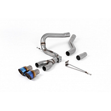 Milltek Sport výfukový systém cat-back pro Ford Focus Mk3 ST 2.0l TDCi 5-dvéř. Estate / Sedan (Diesel) 2012-2018, GT-100 titanově modré koncovky