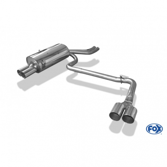 Fox Sportauspuff koncový tlumič výfuku s koncovkou 2x76 Typ 10 na obou stranách pro BMW řada 3 E46 s motorem 2.0, 2.2, 2.5, 2.8, 3.0 Fox Sportauspuff koncový tlumič výfuku s koncovkou 2x76 Typ 10 na obou stranách pro BMW řada 3 E46 s motorem 2.0, 2.2, 2.5, 2.8, 3.0