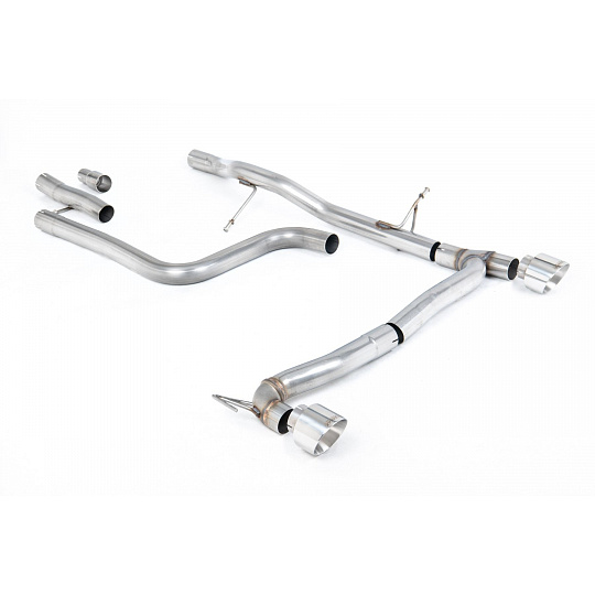 Milltek Sport výfukový systém OPF/GPF Back bez rezonátoru (hlasitější) pro Ford Fiesta Mk8 1.0T EcoBoost ST-Line 3/5-dvéř. (155ps Hybrid s OPF/GPF) - Maxton kit s dvojitým výstupem 2020-2024, GT-100 leštěné koncovky