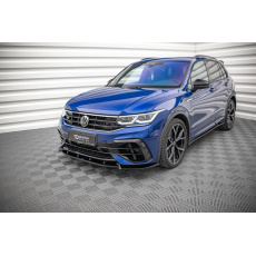 Maxton Design spoiler pod přední nárazník ver.2 pro Volkswagen Tiguan Mk2 R-Line Facelift, černý lesklý plast ABS