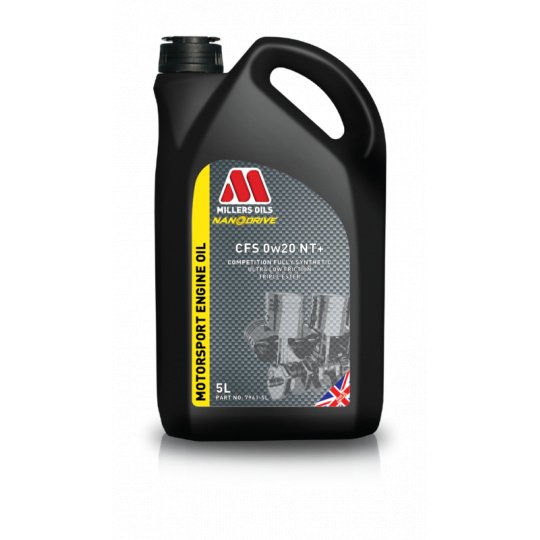 Plně syntetický závodní motorový olej Millers Oils NANODRIVE - Motorsport CFS 0w20 NT+, 5L