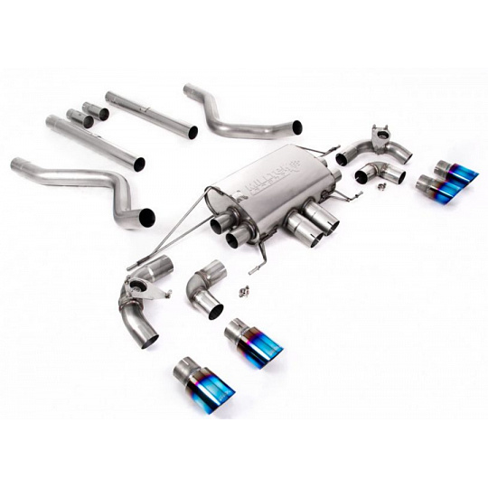 Milltek Sport výfukový systém OPF/GPF Back bez rezonátoru s klapkami (hlasitější) pro Land rover Defender 90 5.0 V8 525PS (s OPF/GPF a bez OPF/GPF) 2021-2024, barva koncovek: titanové modré