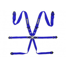 Závodní 6bodový pás Sparco Competition H-3 Steel, homologace FIA, barva: modrá