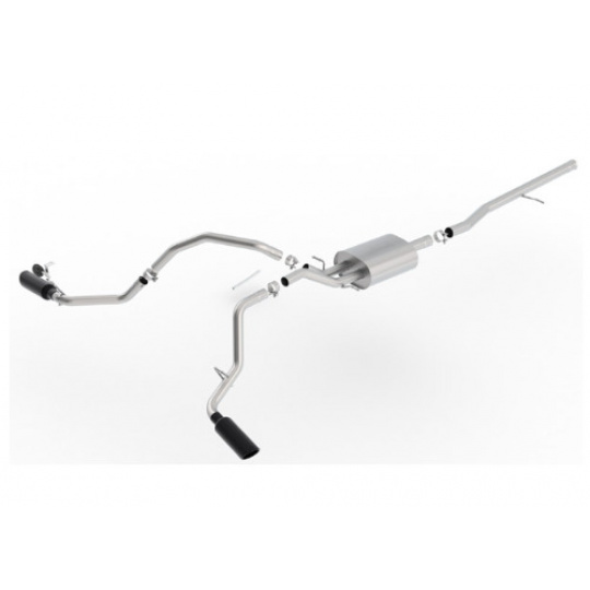 Borla Cat-Back výfukový systém "S-Type" s koncovkami z boku pro Chevrolet Silverado 1500 5,3l EC/SB 78,7", CC/SHB 69,3", WB 143,5", r.v. od 14-18, typ koncovek: černé