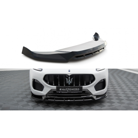 Maxton Design spoiler pod přední nárazník pro Maserati Grecale Mk1, černý lesklý plast ABS, GT/Modena
