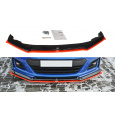 Maxton Design spoiler pod přední nárazník ver.5 pro Subaru BRZ Mk1 Facelift, černý lesklý plast ABS, s červenou linkou