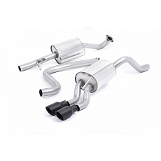 Milltek Sport výfukový systém cat-back s rezonátorem (tišší) pro Ford Fiesta Mk7/Mk7.5 1.0T EcoBoost (100/125/140PS) 2013-2017, černé koncovky