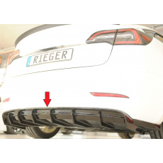 Rieger vložka zadního nárazníku pro Tesla Model 3 003, plast ABS lakovaný do černé lesklé barvy