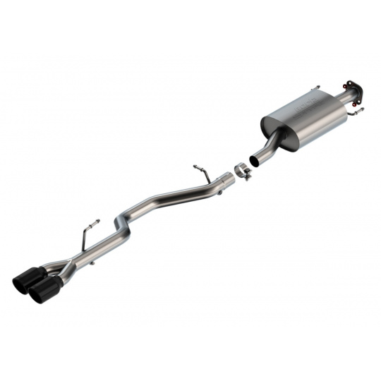 Borla Cat-Back výfukový systém "S-Type" pro Toyota Highlander XSE 3.5l V6, automat, 2WD/4WD, r.v. 2021-2022, typ koncovek: černá