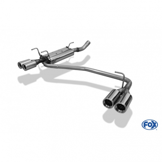 Fox Sportauspuff koncový tlumič výfuku s koncovkou 2x80 Typ 13 na obou stranách pro Opel Astra F s motorem 1.4, 1.5 D, 1.6, 1.6 D, 1.8, 2.0, typ F Combi s 3bod. uch. tl.