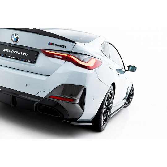 Maxton Design boční difuzory pod zadní nárazník ver.3 pro BMW řada 4 G26 /M440i, černý lesklý plast ABS, Gran Coupe