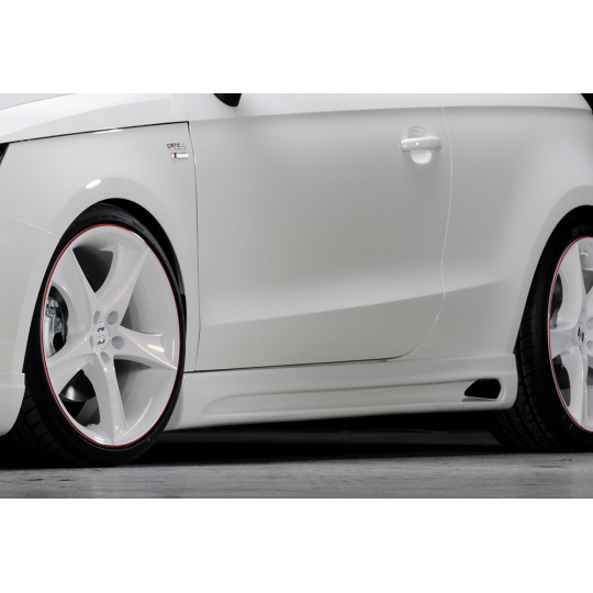 Rieger boční práh mont. strana pravá pro Audi A1 8X 3-dvéř., 5-dvéř. (sportback) vč. faceliftu, r.v. 02/15-, 08/10-12/14, plast ABS bez povrchové úpravy, s prolisem a výřezem