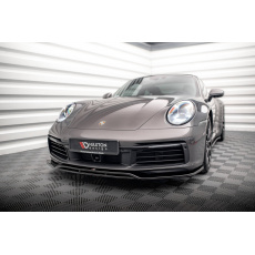 Maxton Design spoiler pod přední nárazník pro Porsche 911 992 /Carrera 4S, černý lesklý plast ABS
