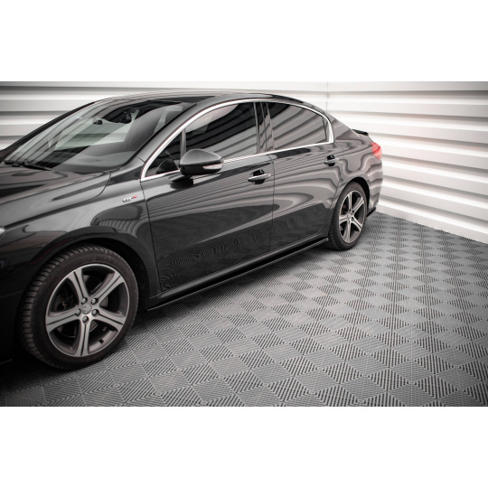 Maxton Design difuzory pod boční prahy pro Peugeot 508 Mk1 GT, černý lesklý plast ABS